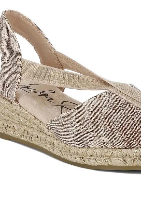 Port Side Metallic Woven Espadrille Wedges for Summer Style - Love Salve